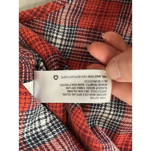 Universal Threads Womens Orange Flannel S long sleeve button up collared cotton‎ - Picture 4 of 6